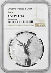 2023 Mexico Libertad 1 Oz Silver Reverse Proof Coin NGC PF70 Onza Mexican JR021 - Picture 1 of 2