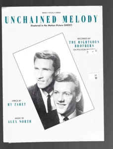 VINTAGE SHEET MUSIC RIGHTEOUS BROTHERS 1983 UNCHAINED MELODY from picture GHOST - Picture 1 of 1