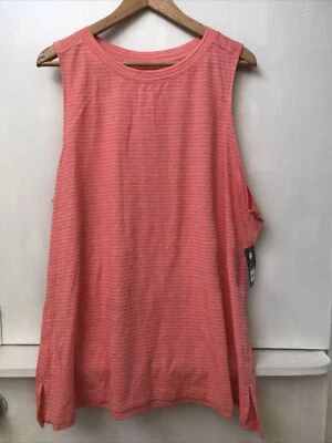 Athletic Works Womens Athleisure DriWorks Orange Tunic Striped Tank Size XXXL - Изображение 1 из 3
