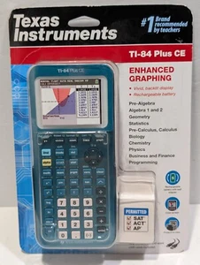 NEW TI-84 Texas Instruments TI-84 Plus CE Graphing Calculator METALLIC TEAL - Picture 1 of 2