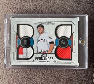 2015 Topps Museum Collection Jose Fernandez Quad Jersey Relic PPQR-JF - Picture 1 of 3