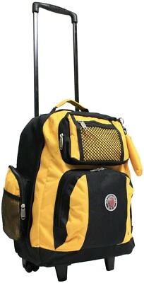 Transworld Roll-Away 22 英寸豪华滚轮背包(黑色/黄色) — 第 1/3 张图片