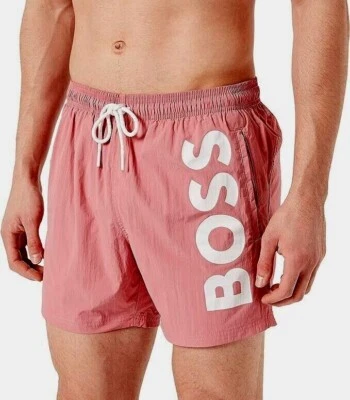 Boss HUGO BOSS HOMBRE NATACIÓN Logo Grande CORTO 5" Entrepierna Bañador Secado Rápido Nuevo Con Etiquetas Foto 1 de 4