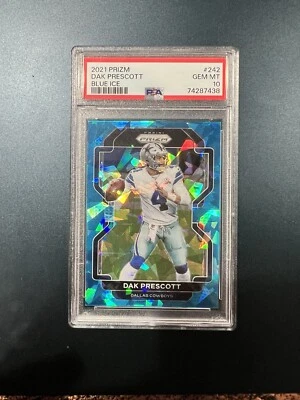2021 Prizm Dak Prescott Blue Cracked Ice Out Of /99. PSA 10! - Image 1 of 3