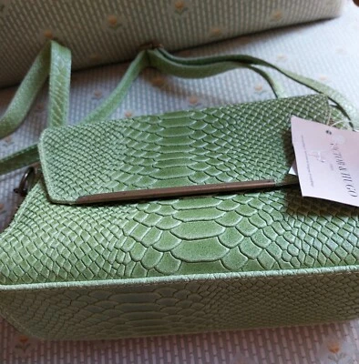 SAC CUIR VICTOR &HUGO NEUF BANDOULIÈRE AVEC SAC ANTI POUSSIÈRE FAÇON LÉZARD - Photo 1/4