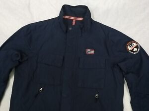 Napapijri Men's Windbreaker Navy Blue Jacket Size XXL
