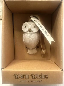 NIB Silvestri Demdaco Warm Wishes Mini Ornament OWL. Glitter Rustic - Picture 1 of 5