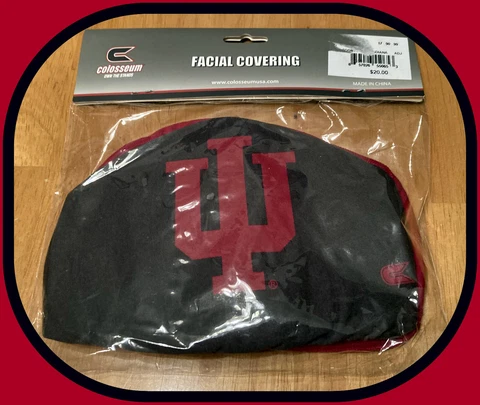 2 DIFFERENT INDIANA HOOSIERS ADULT COLOSSEUM ATHLETICS FACE COVERING NEW IN BAG Cover