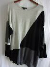 Inc International Concepts Plus Size 1X Long-Sleeve High-Low Gray Colorblock