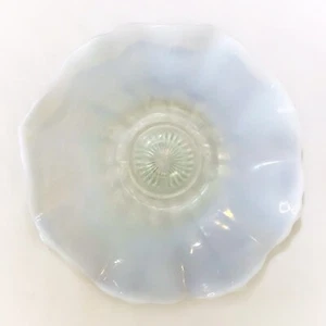 Vintage Moon glow Opalescent Candy Dish Ruffled Edges 7.75" - Picture 1 of 5