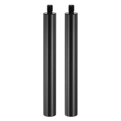 4" Metal Extension Rod, 2Pcs 1/4"-20 Female to Male Thread Tripod Tube Black Foto 1 de 4