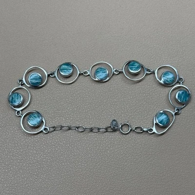 Amazonite 925 Sterling Jewelry Bracelet 6.5-7.75” 9g - Image 1 of 4