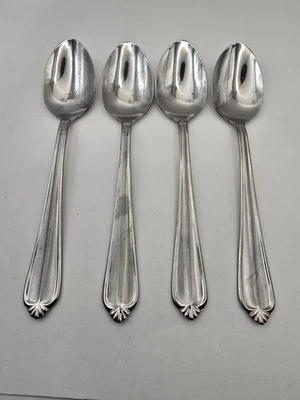Juego de 4 cucharas soperas Hampton Silversmiths CHARLOTTE lugar ovalado Foto 1 de 2
