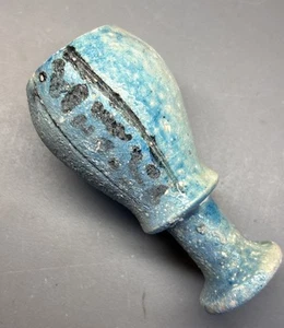 Hermoso recipiente canópico egipcio esmaltado azul - Imagen 1 de 8