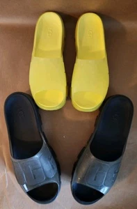 2 Pair UGG Jella Clear - Yellow & Gray Slides - Both Size 10 Women's - Picture 1 of 6