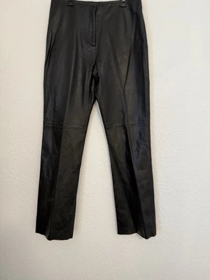 Pantalones de cuero suave negros Vakko VS2 (talla 8 para mujer) forrados 100 % cuero de cordero Foto 1 de 4