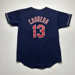 Y2K Asdrúbal Cabrera Cleveland Indians Baseball Jersey Blue #13 Youth XL - Picture 1 of 6