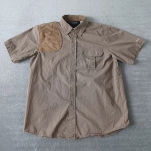 Walls Hunting Shirt Mens L Beige Heavyweight Outdoor Button Down Shoulder Pad - Picture 1 of 8