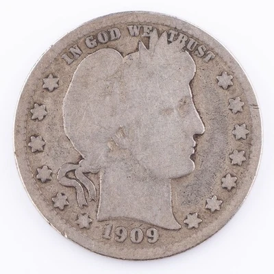 Cuarto de barbero de plata 25c 1909-O Foto 1 de 2