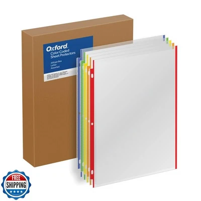 Oxford Sheet Protectors, Color Coded, Top Loading Sleeves, Page Protectors, 2 - Image 1 of 4