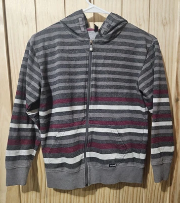 Sudadera con capucha Ocean Current pequeña a rayas con cremallera para niños Foto 1 de 4