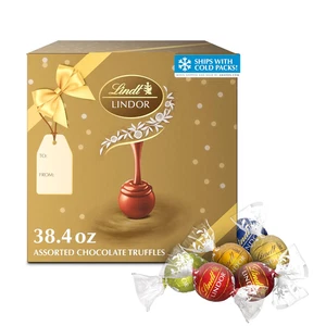 LINDOR Assorted Chocolate Truffles 90 Count Gift Box, Chocolate Candy with Smoot - Picture 1 of 12