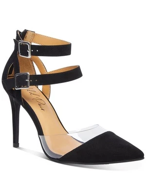 WILD PAIR Womens Black Translucent Panel Daymian Peep Toe Stiletto Pumps 7 M - Image 1 of 4