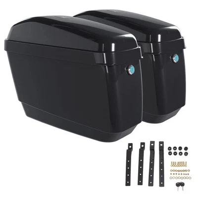 Hard Saddlebags Bag For Harley Davidson Softail Dyna Honda Cruiser Motorcycle - Image 1 of 4