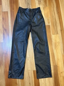 Hollister Womens Black Faux Leather Stretch Ultra High Rise Pants 26 / 3 R 3R - Picture 1 of 15
