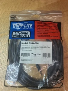Tripp Lite P504-006 A/v Cable - 72" Black Hd-15 Male Vga- Mini-phone - Afbeelding 1 van 5