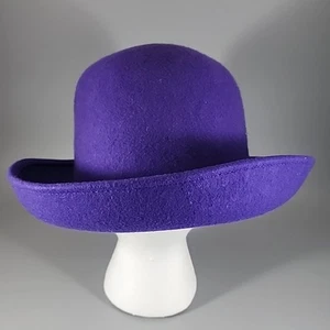 Jennifer Moore Damen Wolle Bowler Hut - umgedrehte Krempe - lila - Bild 1 von 5