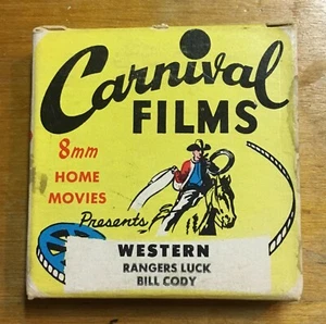 Vintage Carnival Films Western Rangers Luck Bill Cody 8mm Mini Filmrolle - Bild 1 von 1