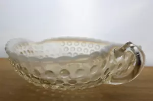 Manija de tazón de colección Fenton corazón delicioso hobnail transparente vieira opalescente - Imagen 1 de 7