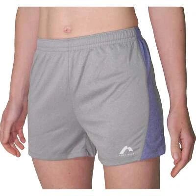 Pantalones cortos de entrenamiento More Mile Jersey para mujer grises para correr que absorben la humedad reflectantes Foto 1 de 3