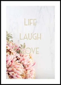 Poster Life Laugh Love Poster Su Stampa Di Qualità Poster Senza Cornice Moderno - Picture 1 of 21