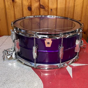 Lila Ludwig Supersensitive 6,5 x 14 Snare Drum mit COB Felgen & Puresound Drähten! - Bild 1 von 3