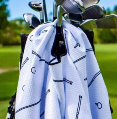 ZIPPA GOLF TOWEL Extra Large 20"x40" White. LOT OF 2