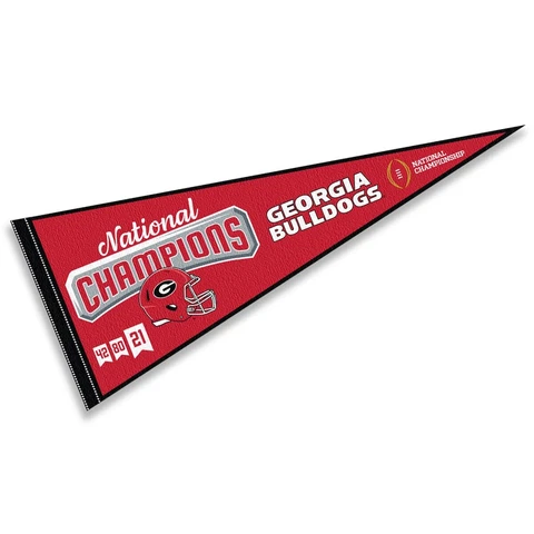 Georgia Bulldogs College Football 3 Time National Champions Pennant Flag Banner Cover