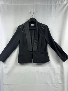 ALBERTO MAKALI Black Diamond Stud Evening Jacket Women's Size 14 - Picture 1 of 12