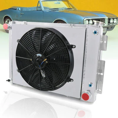 4 Rows Radiator+Fan Shroud For 1967-1969 1968 Chevy Camaro Pontiac Firebird USA Foto 1 de 4