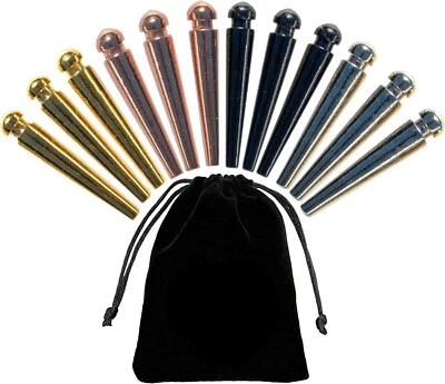 Clavijas de tabla de cuna de metal de fácil agarre y bolsa de terciopelo - Juego de 12 pasadores (3 sujetadores... Foto 1 de 4