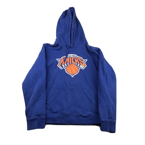 Fanatics New York Knicks Hoodie Mens Small Blue Hooded Sweatshirt NBA Basketball Cover