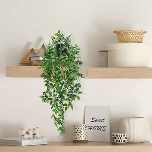 Whonline 2Pcs Fake Hanging Plants, Artificial Potted Plants for Indoor Outdoor A - Picture 1 of 6