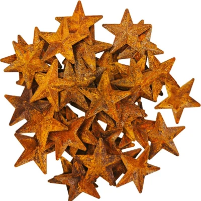 50 Metal Star Wall Decor Rustic Mini Ornament Rusty Stars for Crafts, Tiny Texas - Image 1 of 4