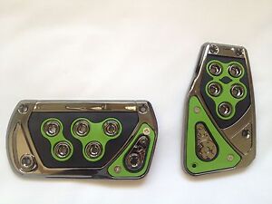 Univarsal Fit Green Racing Style Foot Pedals Pad Covers Automatic Transmission