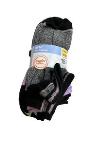 wonder nations girls 15 pack no show ankle socks size large 4-10 - Picture 1 of 5