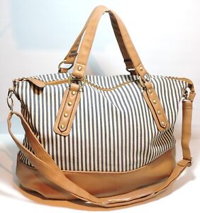 New Look Tote Shoulder Bag Classic Striped - Great Condition Lots Of Space 