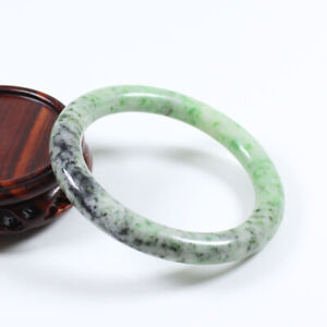 60mm Certified Grade A Natural Emerald Green Jadeite Jade Bangle Bracelet j4586 