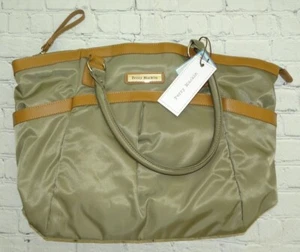 Perry Mackin Harper Olive Nylon w/ Leather Trim Diaper Bag $176 Retail - Picture 1 of 12