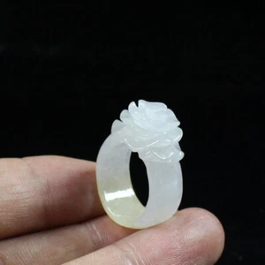 ANILLO de jadeíta natural Birmania grado A certificado EE. UU. 8,2 花戒指 j7175 - Imagen 1 de 11